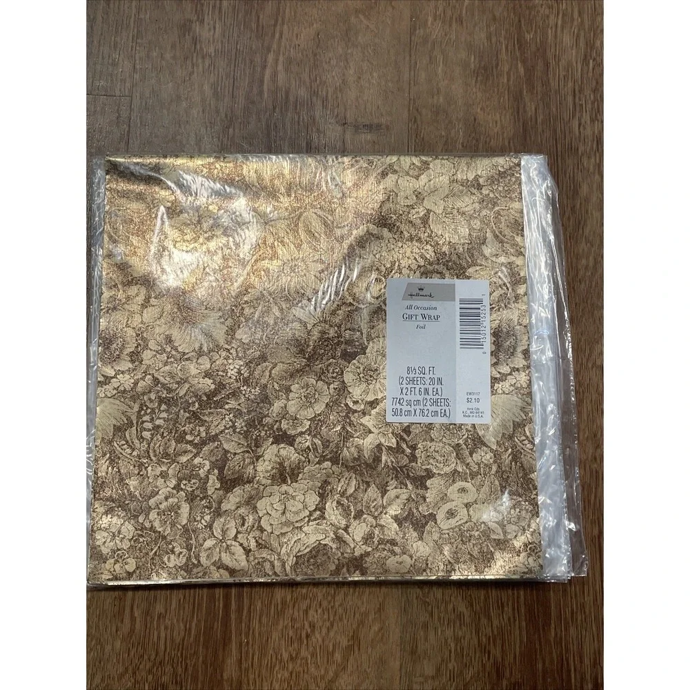 Vintage Hallmark All Occasion Gift Wrap Floral 8 1/3 Sq Ft 16 Sheets